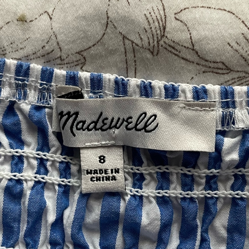 Madewell Blue and White Striped Midi Dress - Picture 7 of 12